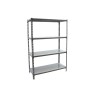 Anthrazit-verzinktes PROREGAL Schwerlastregal mit 4 Böden, 150x120x30 cm, Fachlast 200 kg.