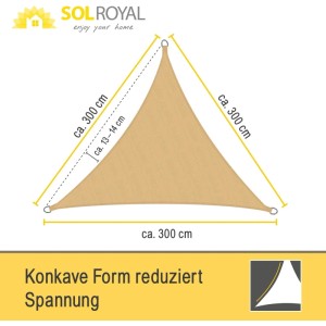 Sol Royal Sonnensegel Dreieckig 3x3x3m SolVision HS9 Sand