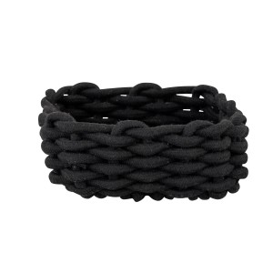 Schwarzer Schöner Wohnen Badkorb Melara M aus Baumwollseil, ideal zur Aufbewahrung im Bad.