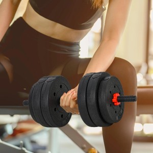 Schwarzes HOMCOM Hantelset, verstellbare Kurzhantel für Sport & Fitness Training.