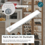 LUXULA LED Unterbauleuchte mit Akku, silber, im Kleiderschrank mit Bewegungsmelder.