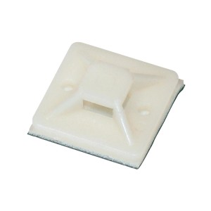 Weißer Klebesockel 20x20 mm für Kabelbinder, 50er Pack, zur einfachen Kabelbefestigung.