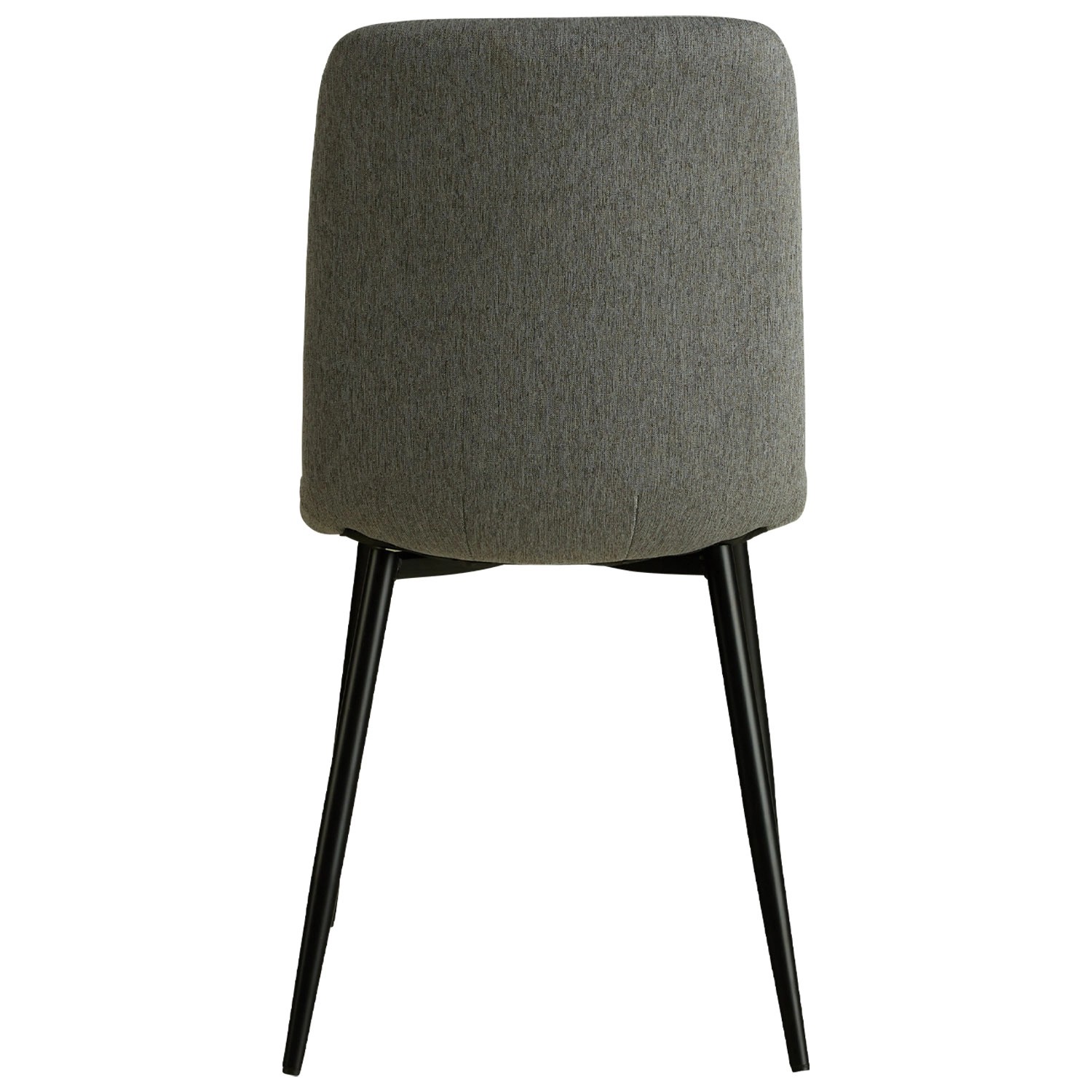 Homestyle4u Esszimmerstuhl 2er Set Grau, Polsterstuhl mit schwarzen Metallbeinen, Rückansicht.