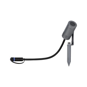Paulmann LED-Gartenstrahler Plug & Shine Radix, 6W, grau, für Außenbeleuchtung.