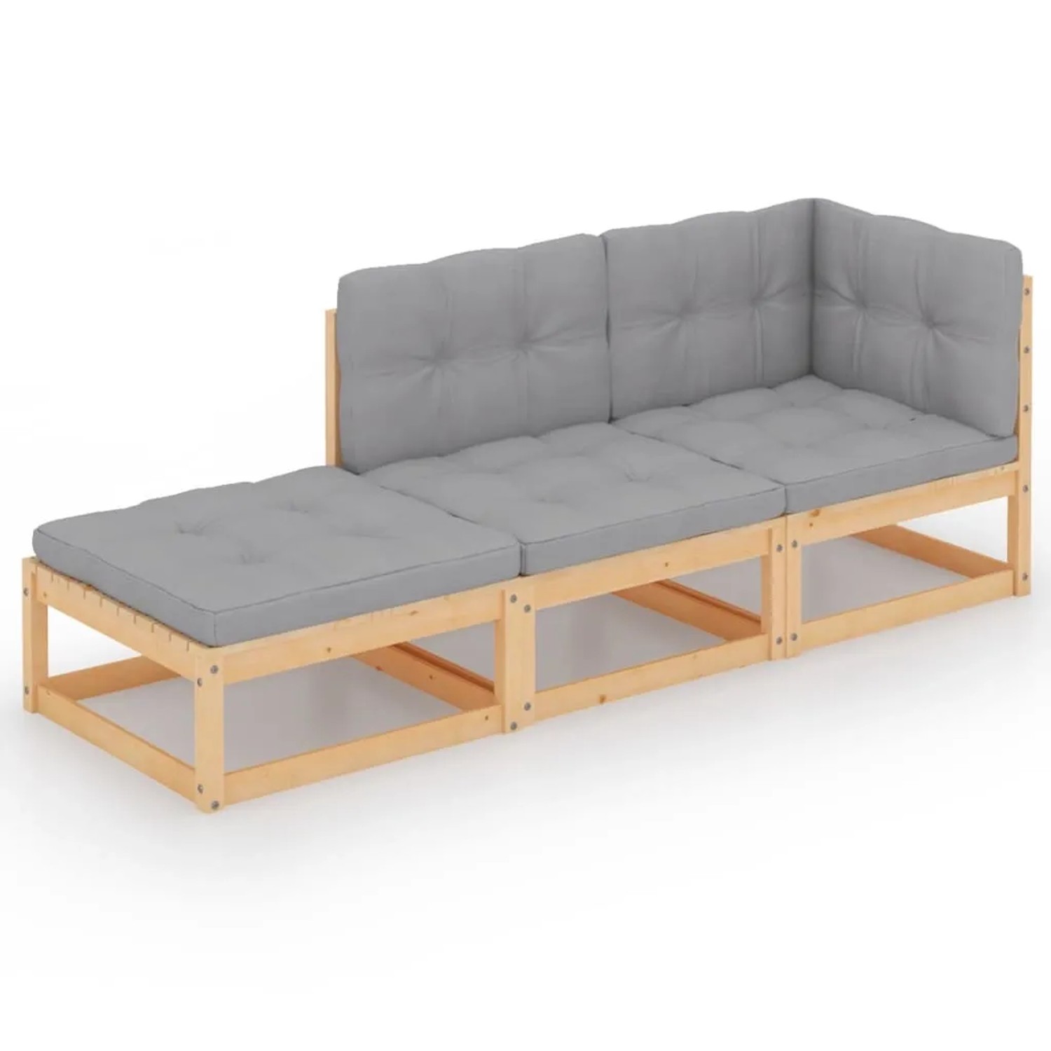 vidaXL 3-tlg Garten-Lounge-Set mit Kissen Kiefer Massivholz Modell 5