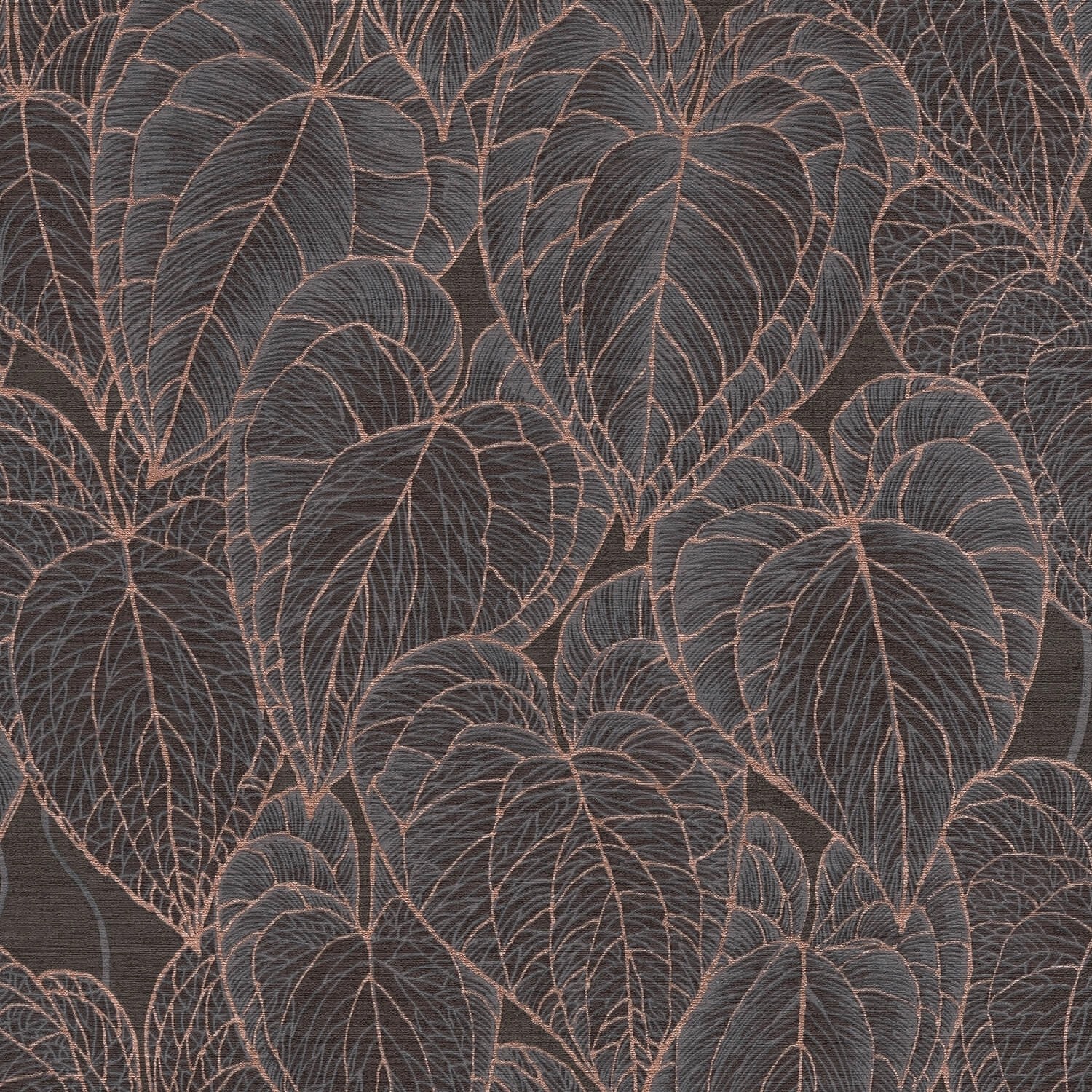 PROFHOME 781282-GU Natur Tapete Floral schimmernd Braun Schwarz Gold 0,53 m günstig online kaufen
