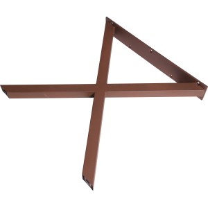 Tischuntergestell in X-Form, Rostoptik, 700x710mm, für Innen- und Außenbereich.