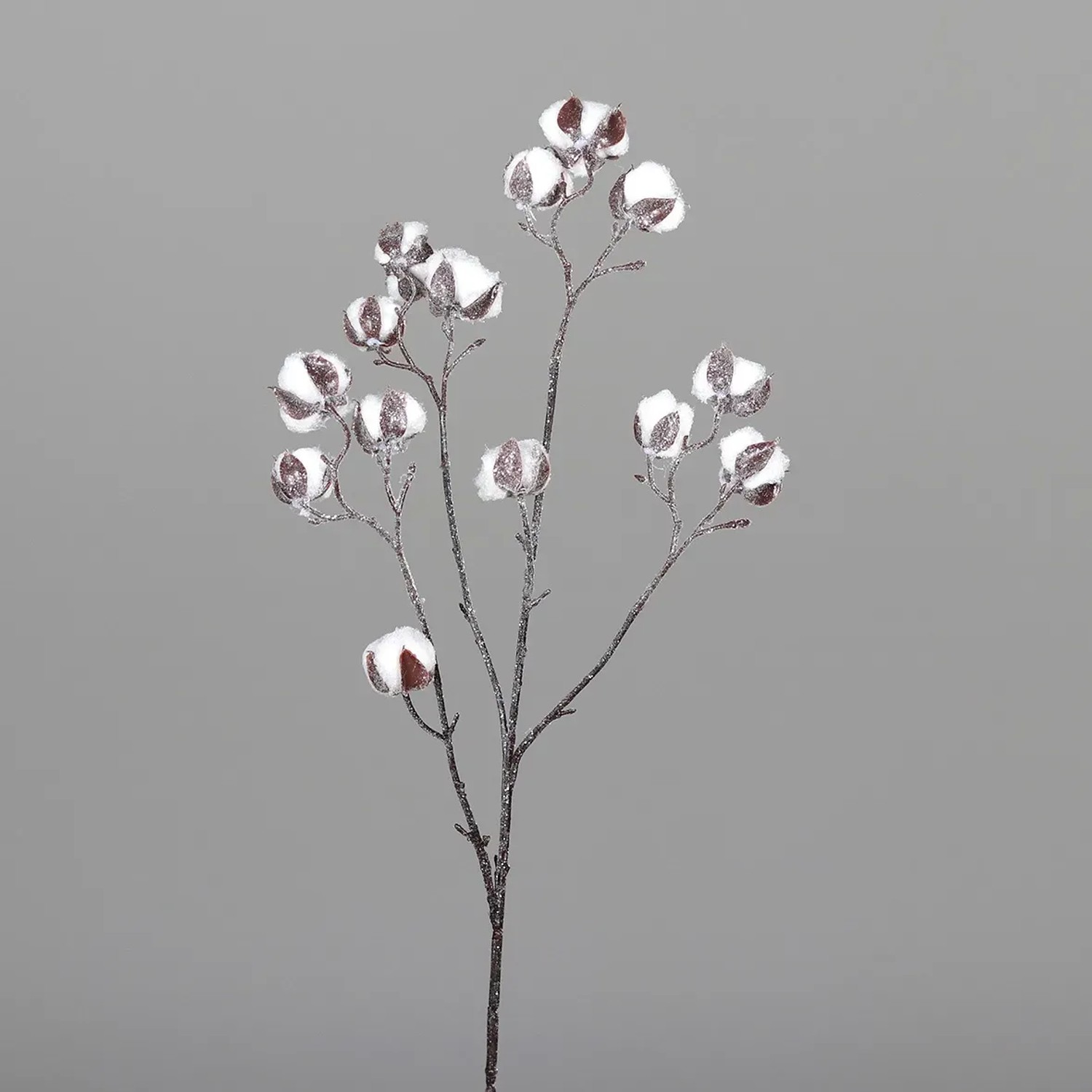 Kunst-Baumwollzweig Beschneit 85 cm