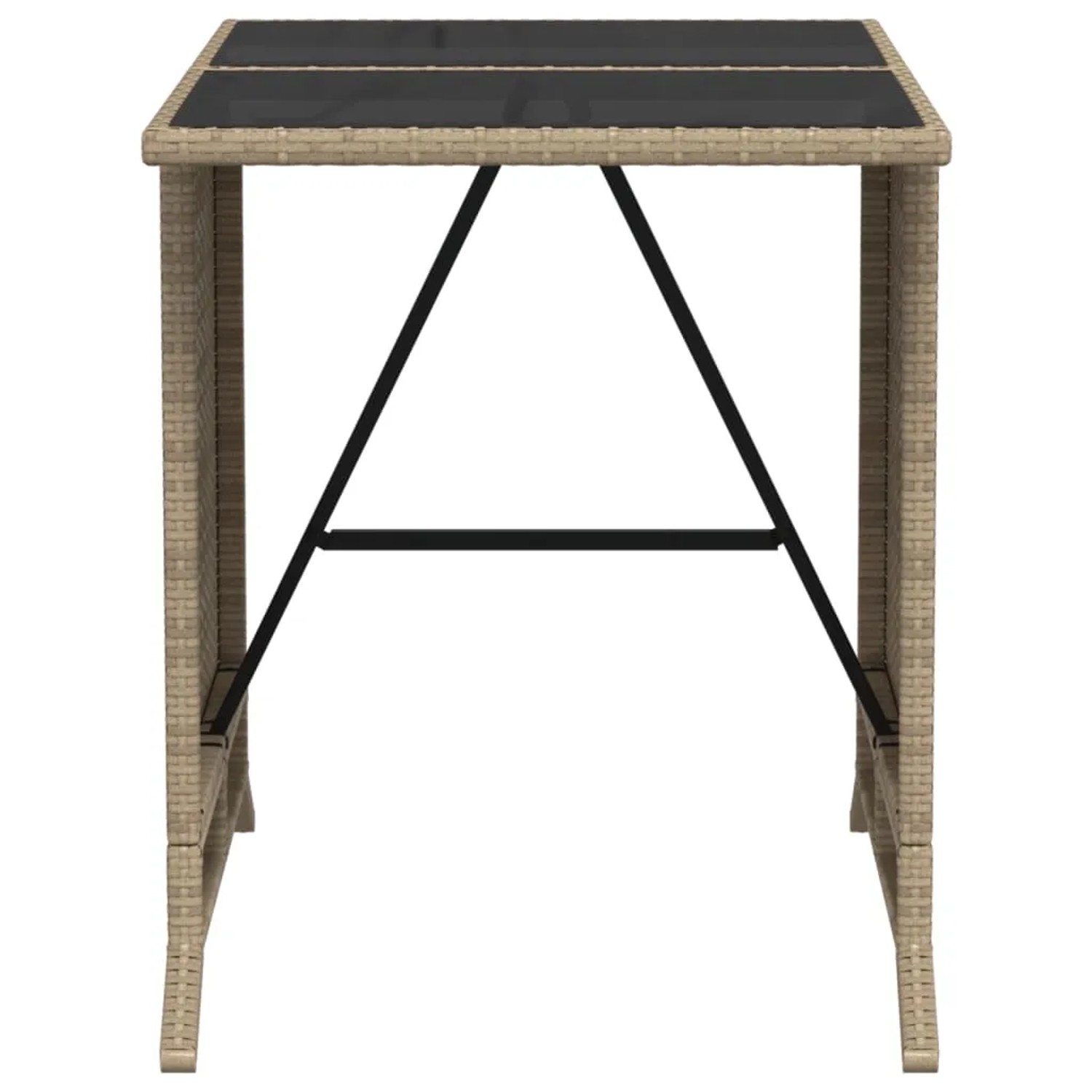 vidaXL Bistro-Set, 3-teilig, beige Poly Rattan, mit Tisch und Stühlen für den Garten.