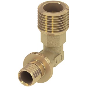 Teceflex Winkelübergangsnippel 20 mm x R 1/2 aus Siliziumbronze für Gewindefittings.