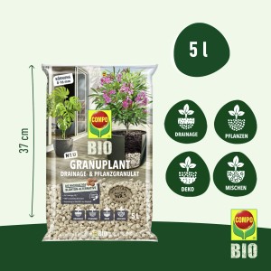 Compo BIO Granuplant Drainage- und Pflanzgranulat, 5 l Sack für Hydrokultur und Drainage.