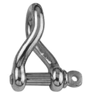 Seilflechter Schäkel, rund gedreht, 12 mm, aus Edelstahl. Verbinder für Seile und Ketten.