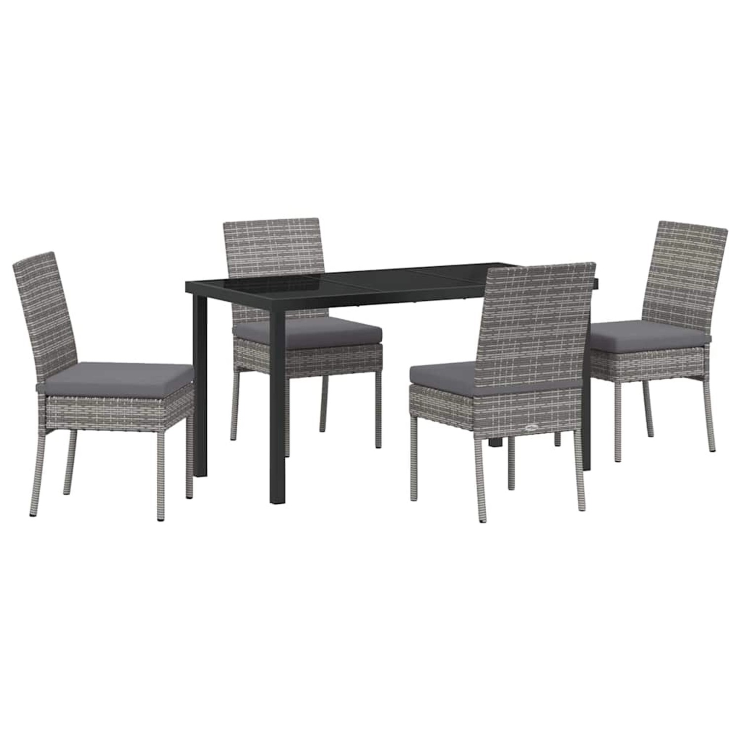 vidaXL Garten Essgruppe 5-Tlg Grau Poly Rattan 3379214 günstig online kaufen