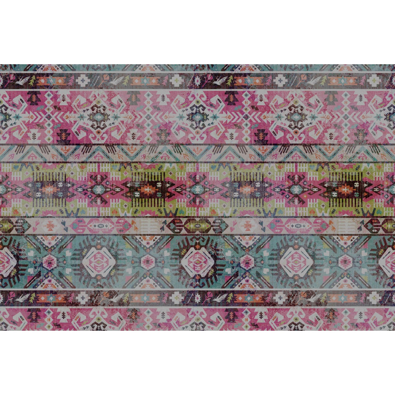 Fototapete Navajo Symbole Teppich Abstrakt Bunt 4,00 m x 2,70 m FSC®