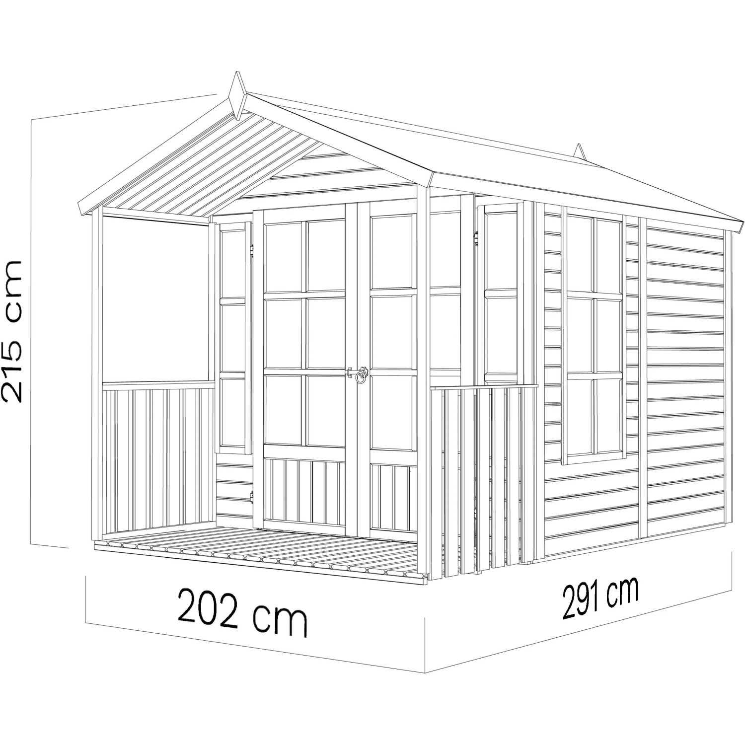 Bertilo Gartenhaus Arley 291 cm x 202 cm Natur FSC® kaufen bei OBI