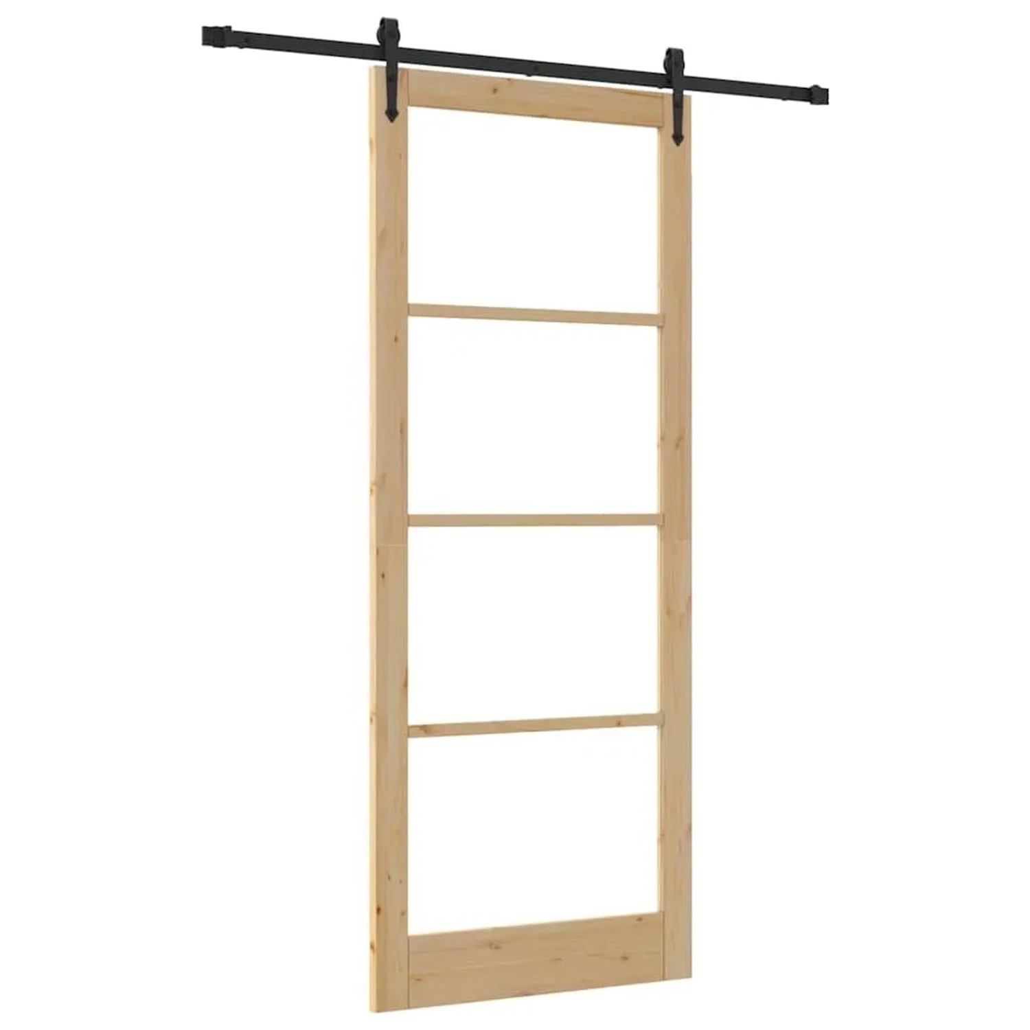 vidaXL Schiebetür Natur 93 x 232 cm Massivholz Kiefer und Glas 3332347