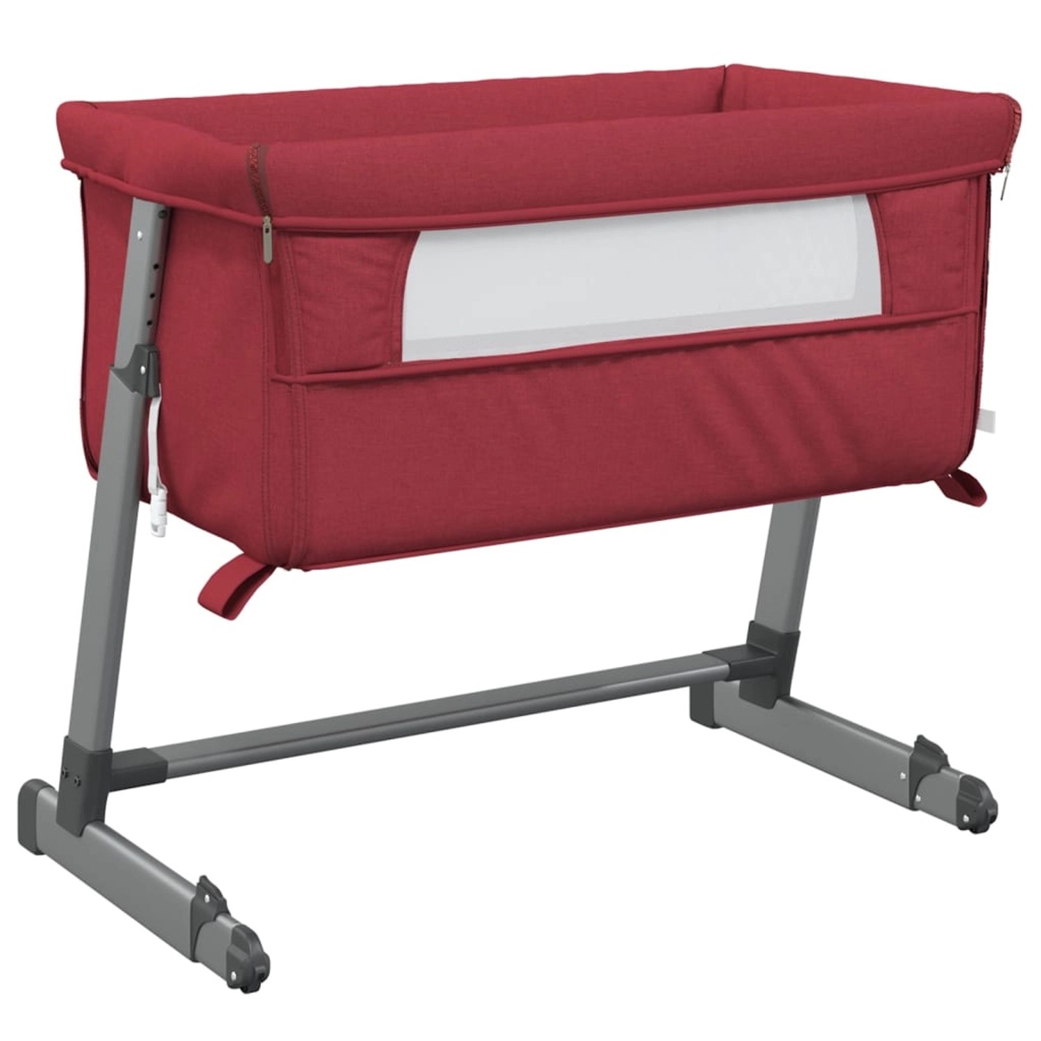 vidaXL Babybett mit Matratze Rot Leinenstoff 10299