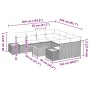 Beiges 9-teiliges Garten-Sofa-Set aus Poly Rattan mit Kissen und Stauraum von vidaXL.