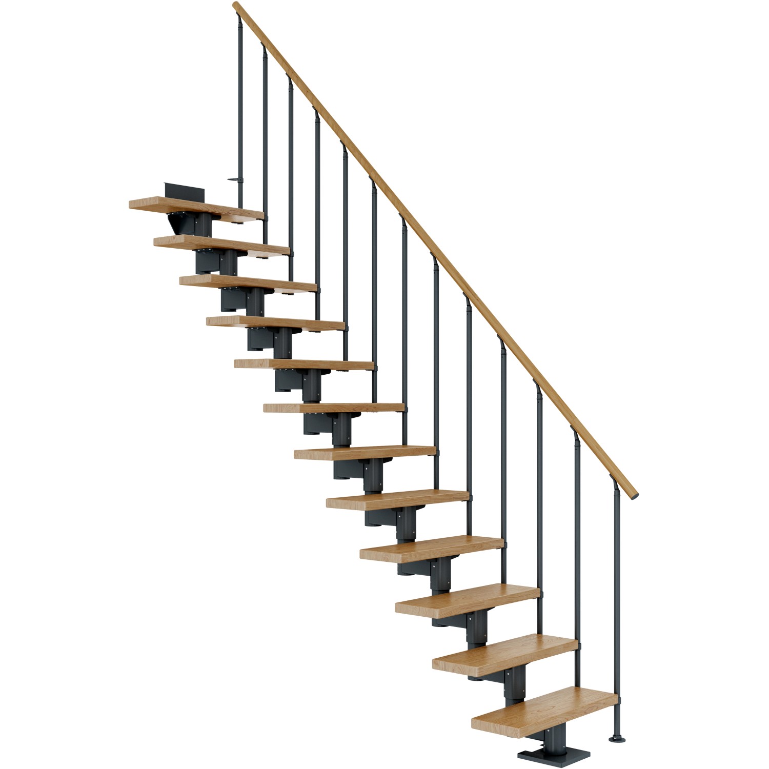 Dolle Mittelholmtreppe Cork Eiche Anthrazit GH bis 292 cm Gerade 75 cm FSC günstig online kaufen