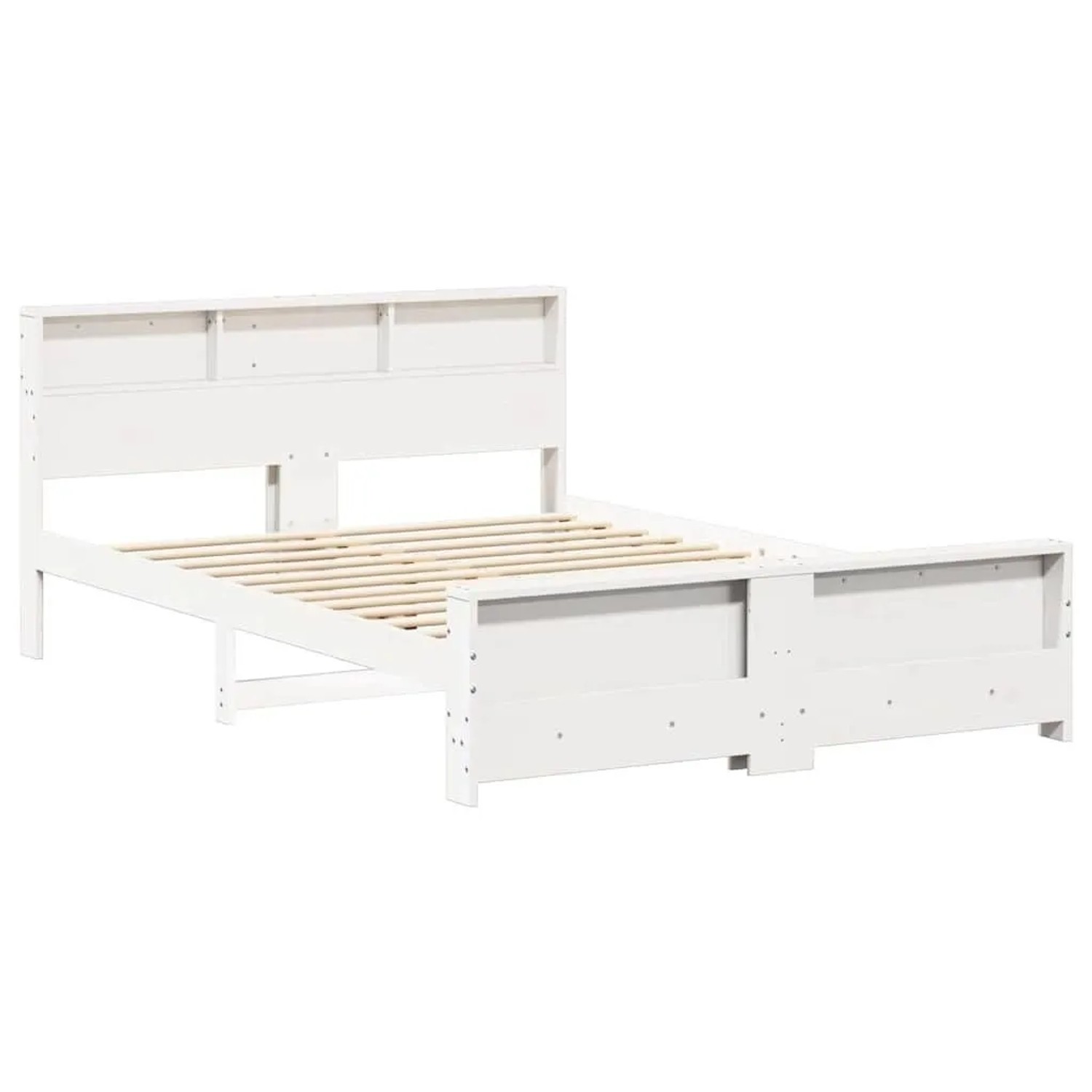 vidaXL Bettrahmen mit Kopfteil Weiß 150 x 200 cm Holzwerkstoff 3394223