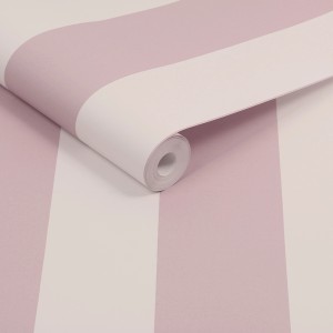 Joules Vliestapete Harborough Streifen in Rosa, 10m Rolle. Dekorative Tapete mit Streifenmuster.