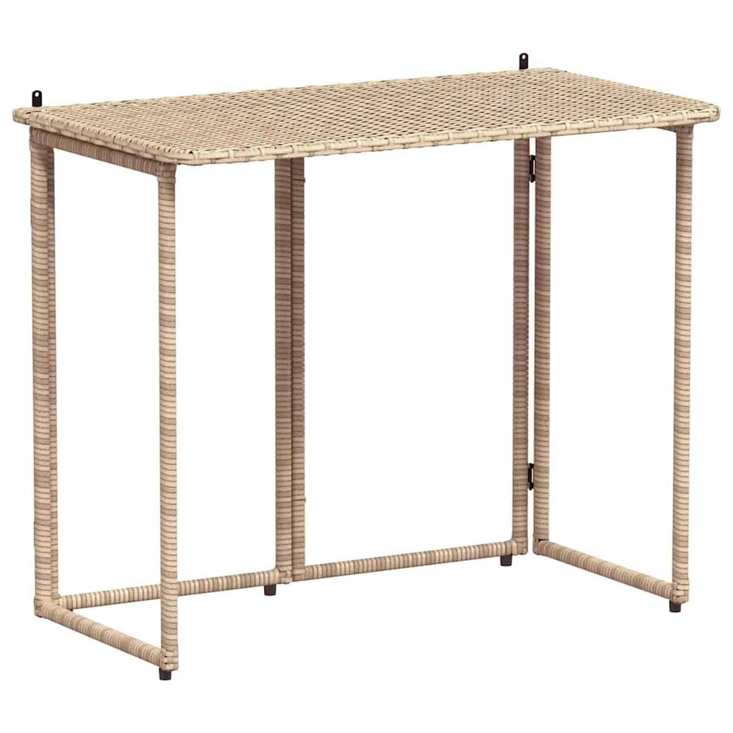 vidaXL Gartentisch Klappbar Beige 90x51x75 cm Poly Rattan 4108257 günstig online kaufen