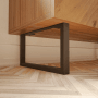 HEVVA Möbelfüße GRAZ, 2er Set, schwarz, 20x25cm, unter Holzmöbel montiert.