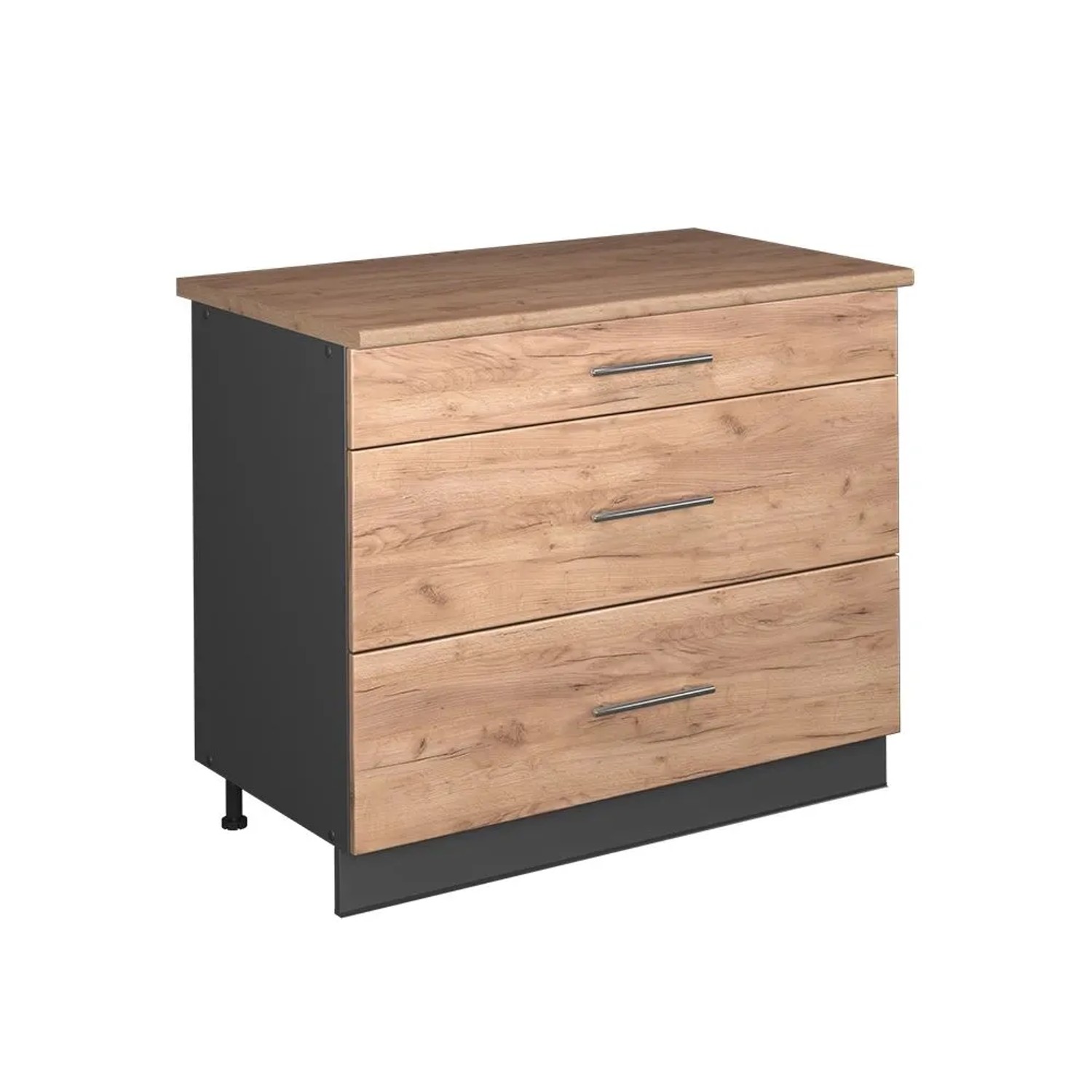 Vicco Küchenunterschrank Fame-Line Goldkraft Eiche/Anthrazit 100 x 82 AP Eiche Art Nr 62016