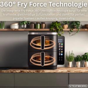 Steinborg SB-3162 Doppelheißluftfritteuse 11 Liter 2800 Watt