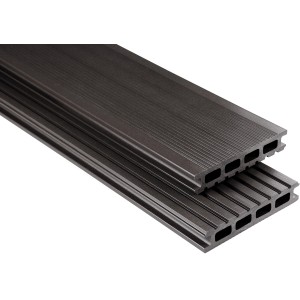 Kovalex WPC Terrassendiele, glatt, graubraun, 200cm. WPC Diele für Terrassen.
