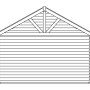 Skizze Skan Holz Gartenhaus Bern, 420x420 cm, mit Dachlattung. Weekendhaus aus Holz.