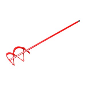 Roter LUX Spachtelmischer Ø 100 mm für Bohrmaschinen ab 700 W, geeignet für Kleber, Putz und Mörtel.