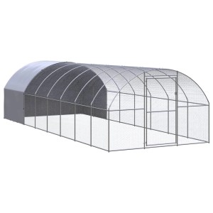 Geräumiger, verzinkter Outdoor-Hühnerstall 3x8x2 m mit wasserfestem Dach für Hühner und Kleintiere.