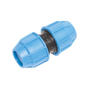 LUX-TOOLS Muffe für PE-Rohre, Ø 32 mm, blau, zur Verbindung von Kaltwassersystemen.