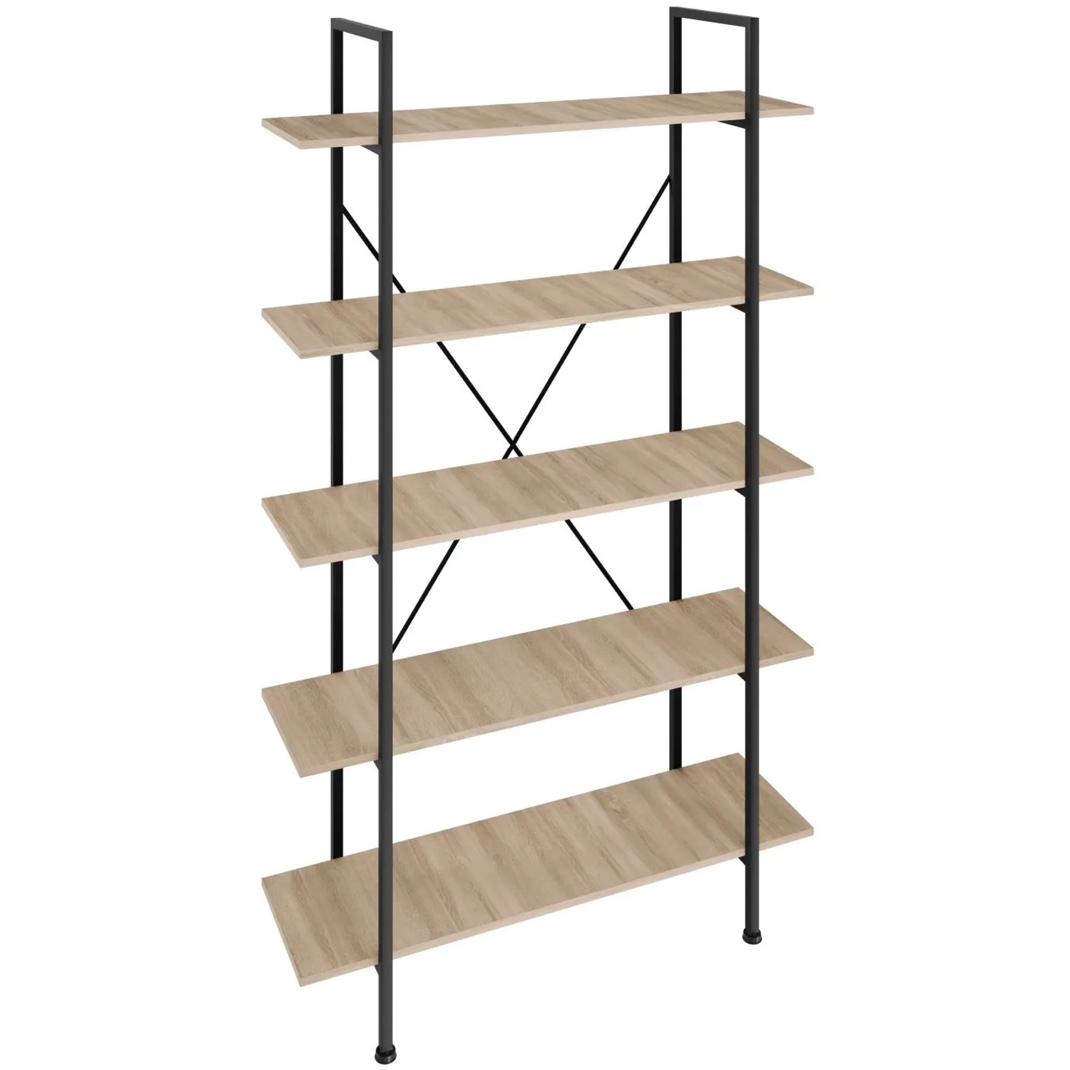 Tectake Regal Glasgow Industrial Style Holz und Stahl  106 x 34 50 x 179 50 cm Industrial Holz Hell  Eiche Sonoma