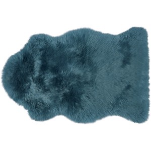 Blaues Schaffell Dark Wonder, 60x90 cm, als Teppich oder Überwurf für ein gemütliches Zuhause.