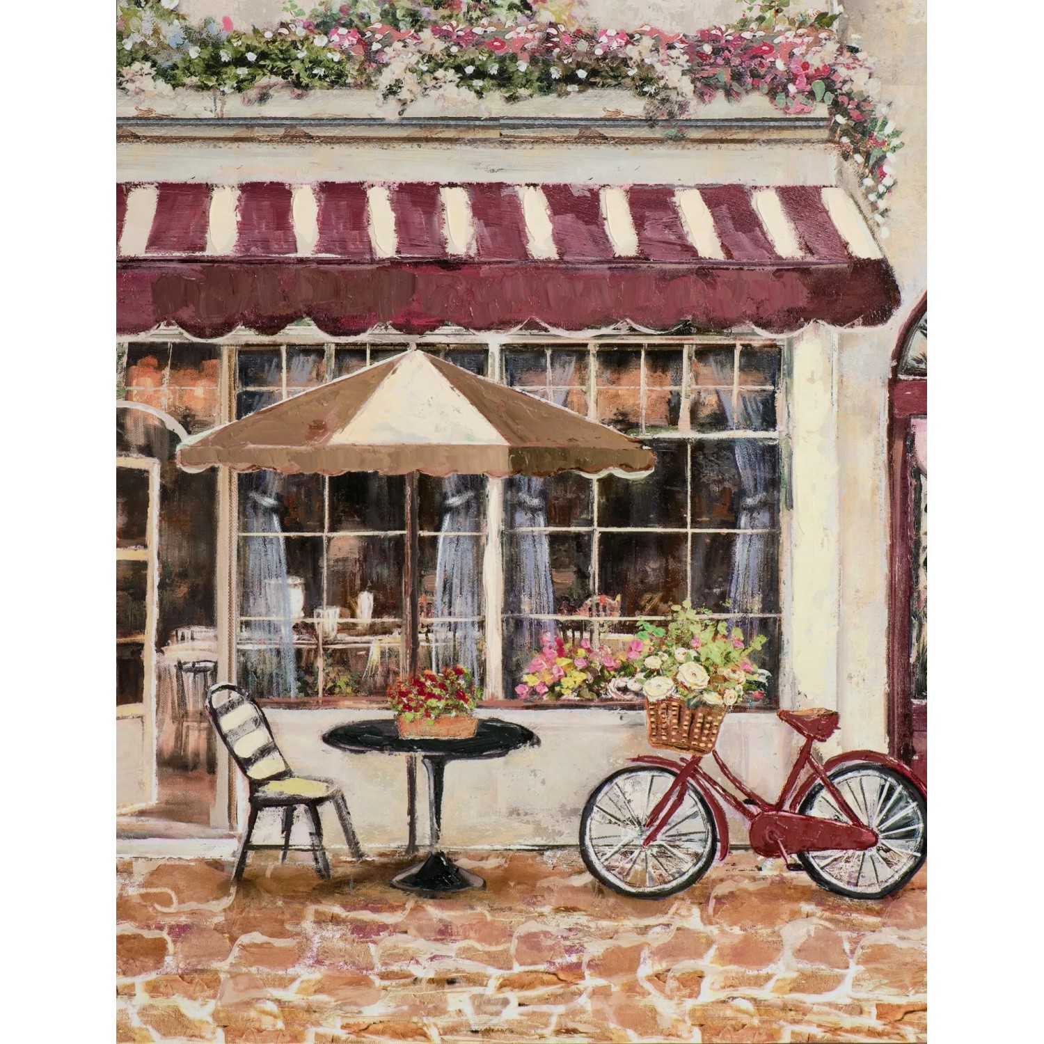 Art Universe Leinwandbild Straßencafé in Rot 70 x 90 cm