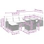 vidaXL Gartenmöbel-Set, 8-teilig, grau, Poly Rattan, mit Maßen. Ideal für Terrasse und Garten.