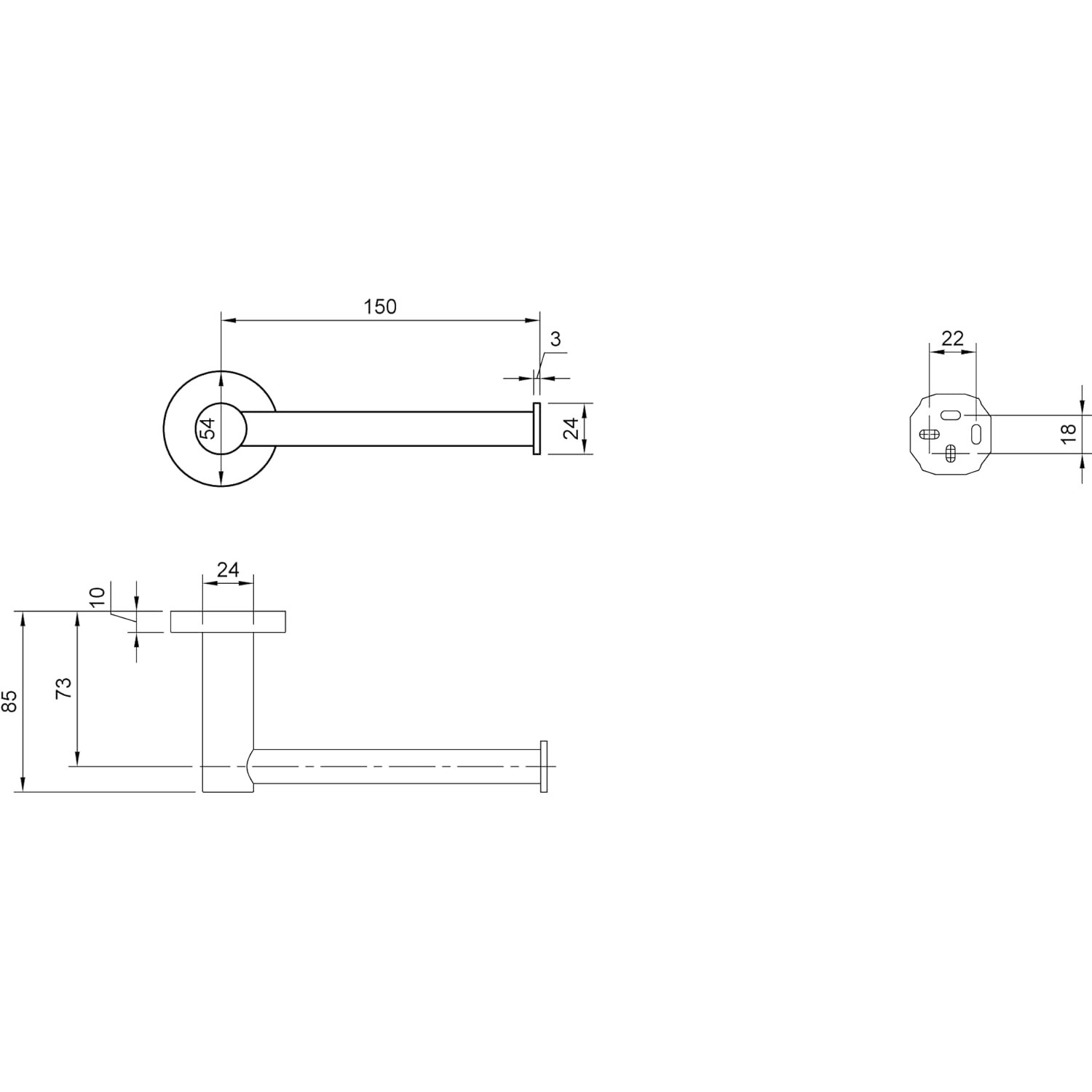 Villeroy & Boch Elements Tender Toilettenpapierhalter Ohne Deckel Zur Wandmontage Runder WC-Papierhalter Zink Chrom_4