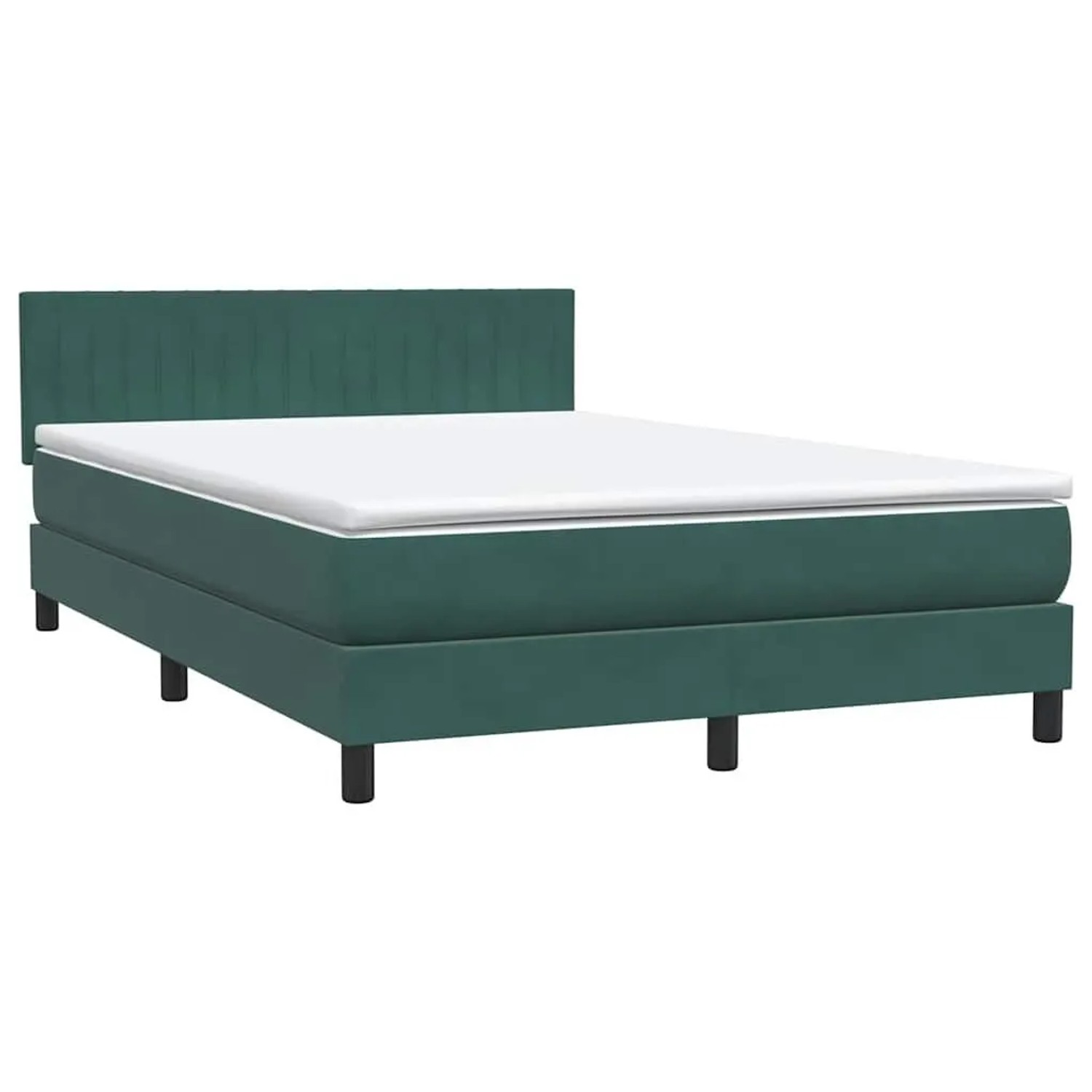 vidaXL Boxspringbett mit Matratze Dunkelgrün 160x220 cm Samt 3316458 günstig online kaufen