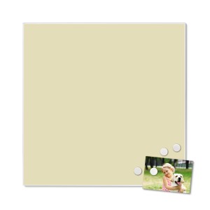Banjado Magnettafel 50x50cm, beige. Metall-Magnetwand mit Foto und Magneten.
