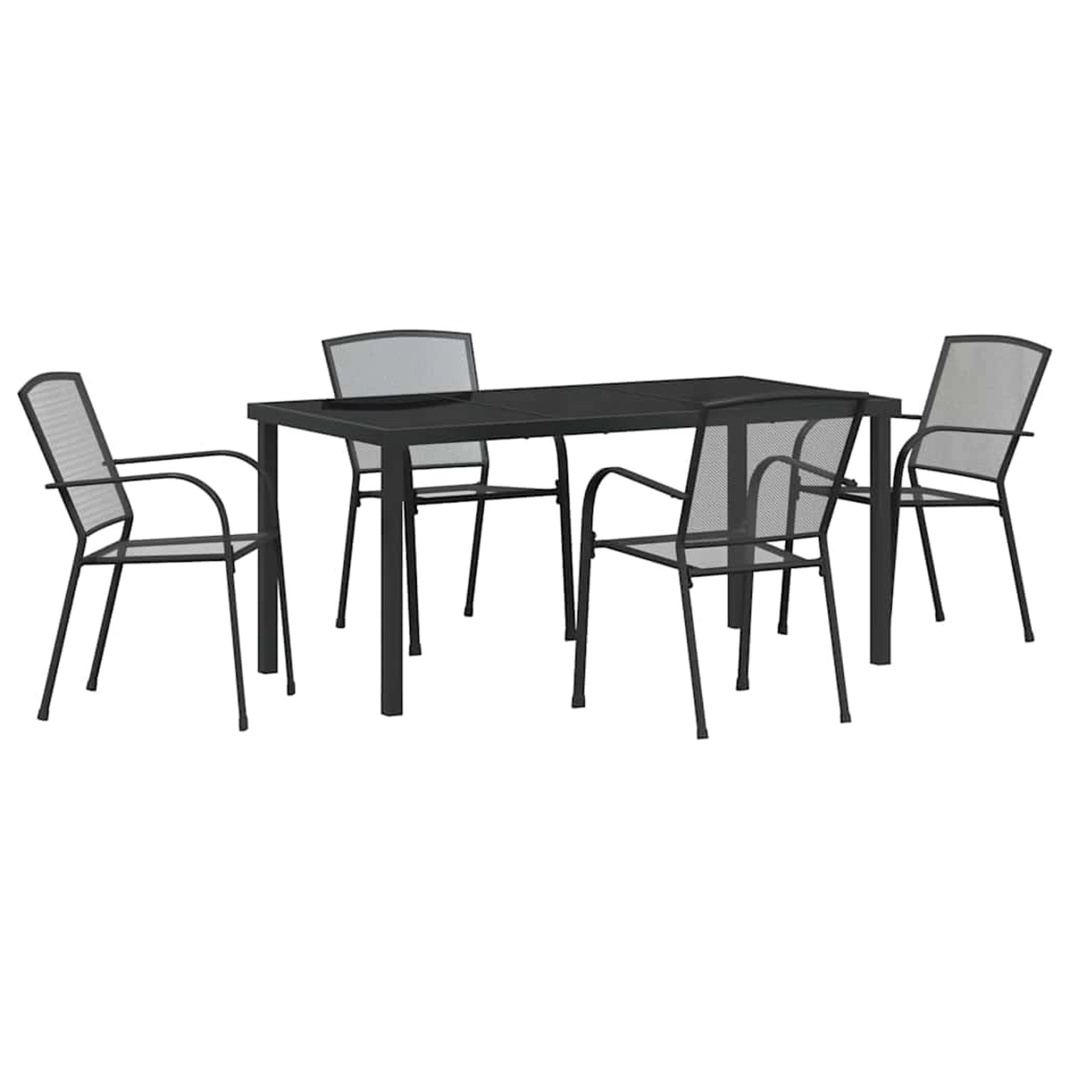 vidaXL Garten Essgruppe 5-Tlg Anthrazit Stahl 3379285 günstig online kaufen