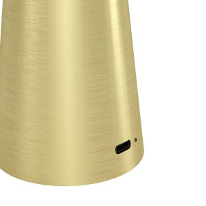 EGLO LED Akku-Tischleuchte PICCOLA, Messing gebürstet, Touchdimmer, IP54, H 28cm.