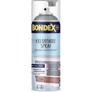 Bondex Kreidefarbe Spray in Warmes Himmelsgrau, 400ml Dose für Möbel und Accessoires.
