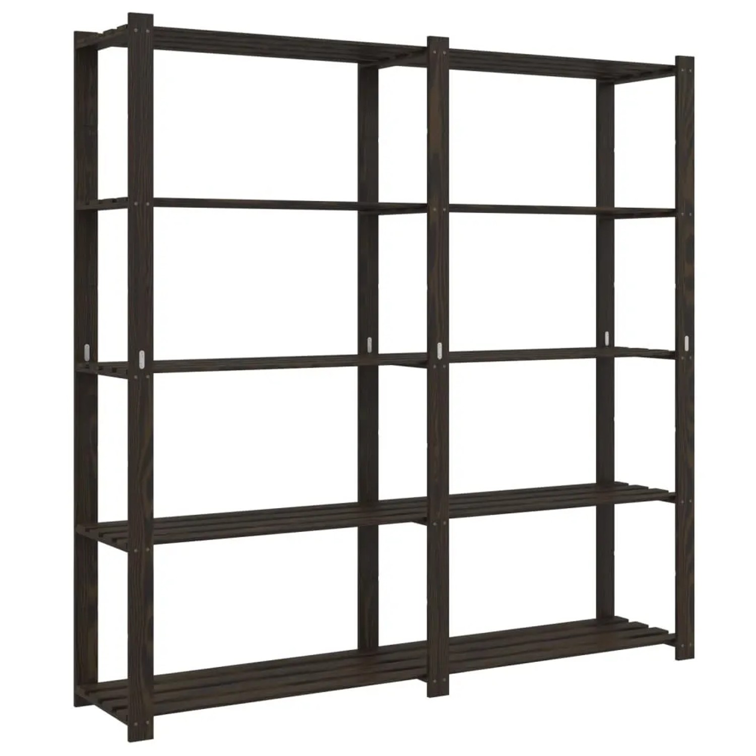 vidaXL Lagerregal mit 5 Böden Schwarz 170x38x170 cm Massivholz Kiefer 373406