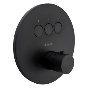 pianura Unterputz Thermostat für 3 Verbraucher, Stella Smart Push, Schwarz Matt