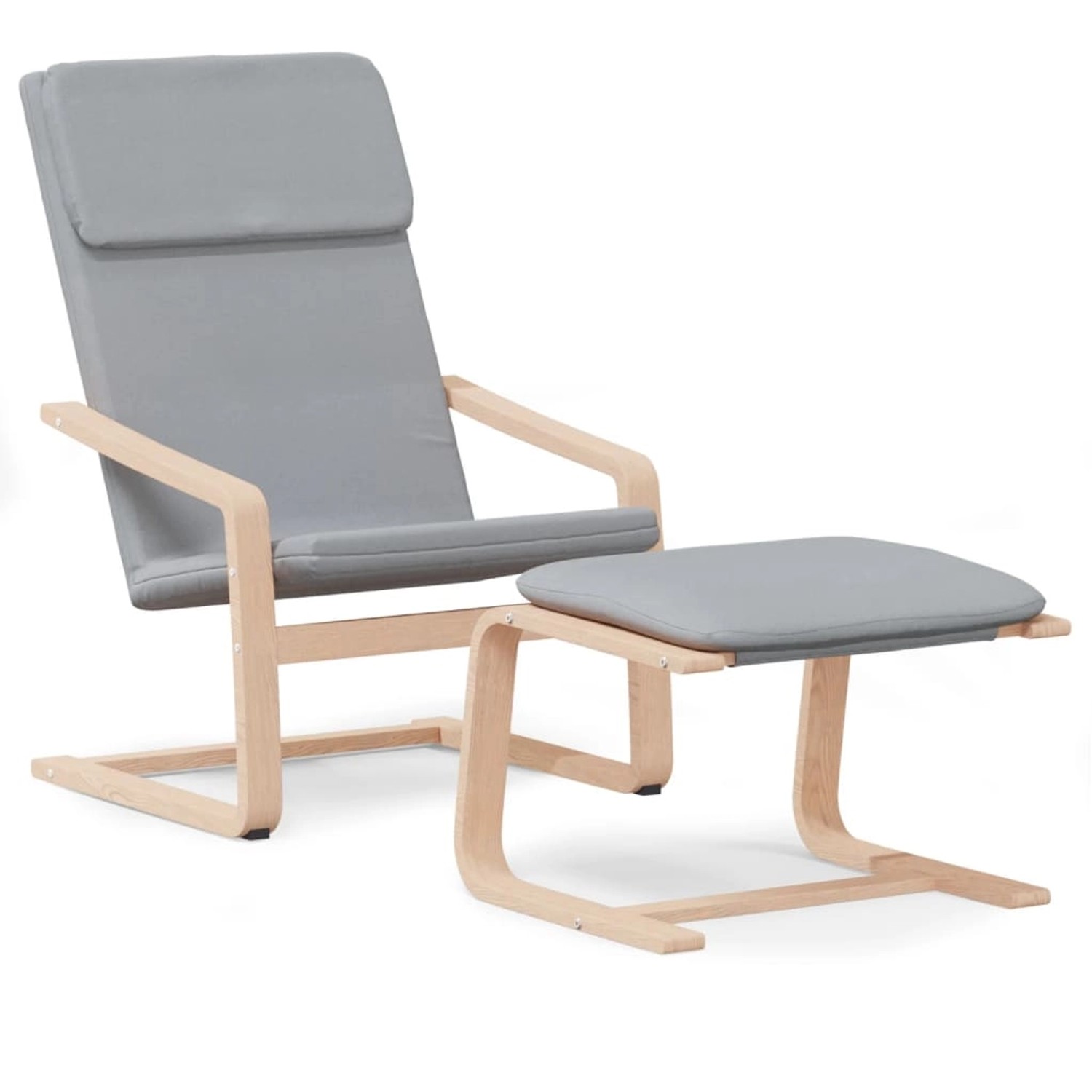 vidaXL Relaxsessel mit Hocker Hellgrau Stoff 3154413