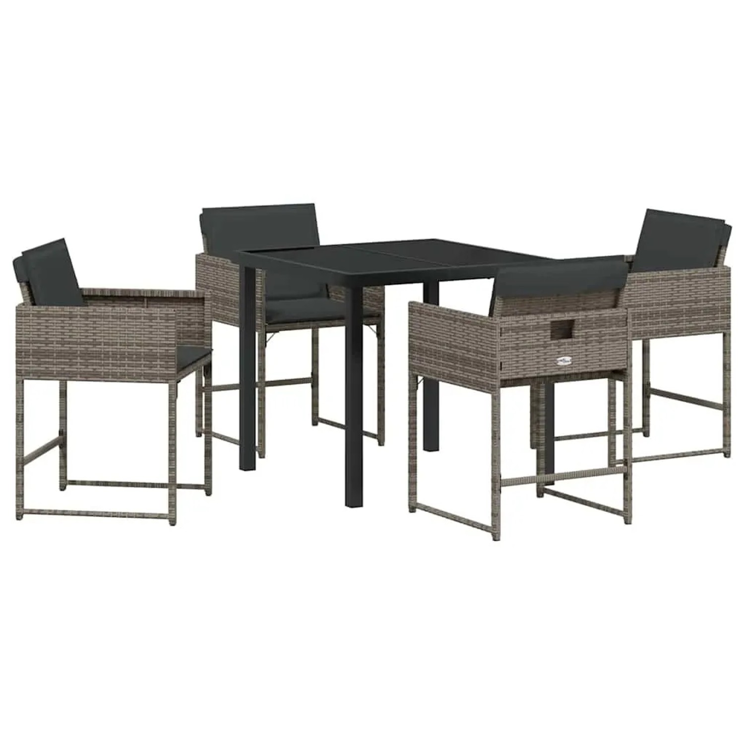 vidaXL Garten Essgruppe 5-Tlg Grau Poly-Rattan 3380721 günstig online kaufen