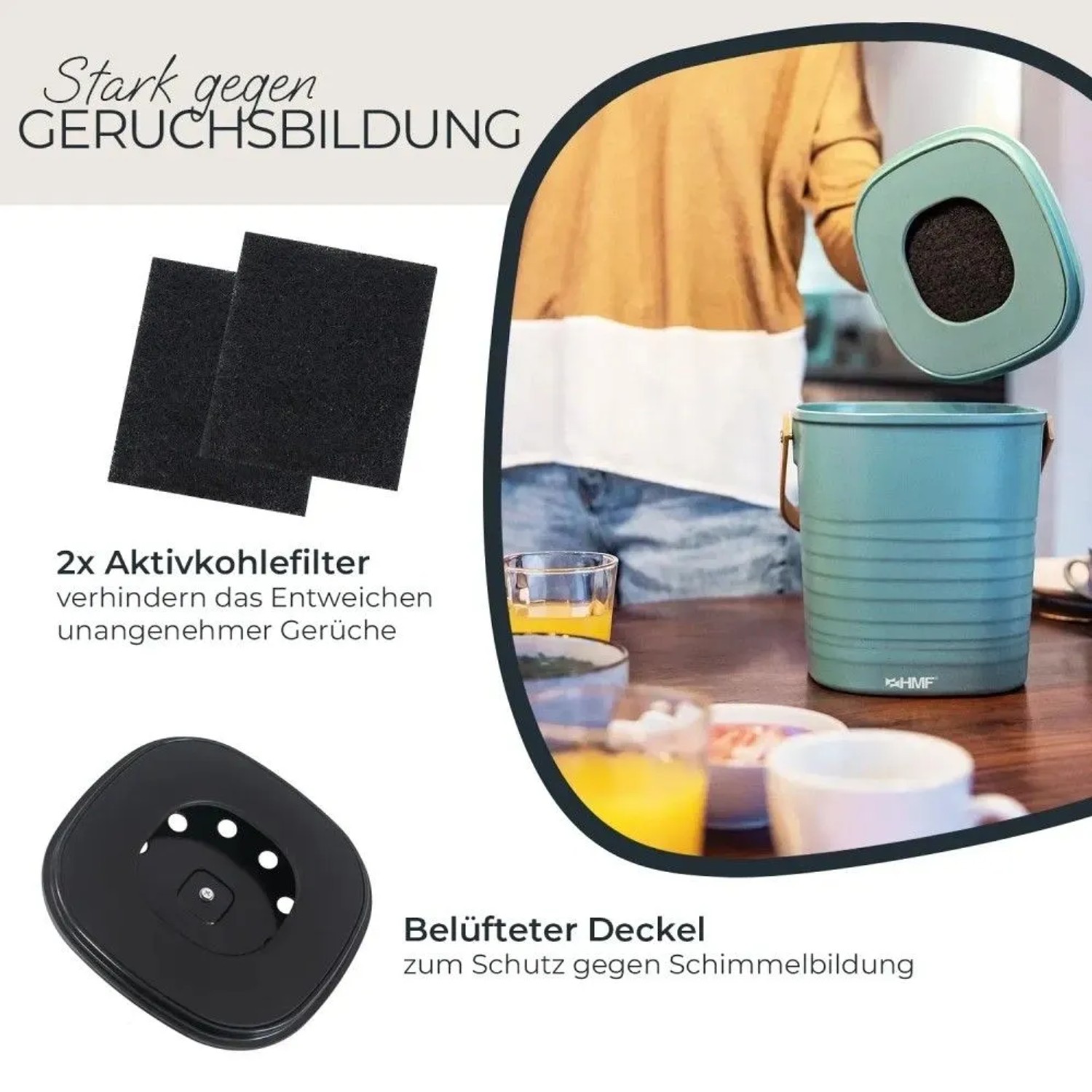 HMF Komposteimer Küche 3780-3L-02 Geruchsdichter 3 l kaufen bei OBI