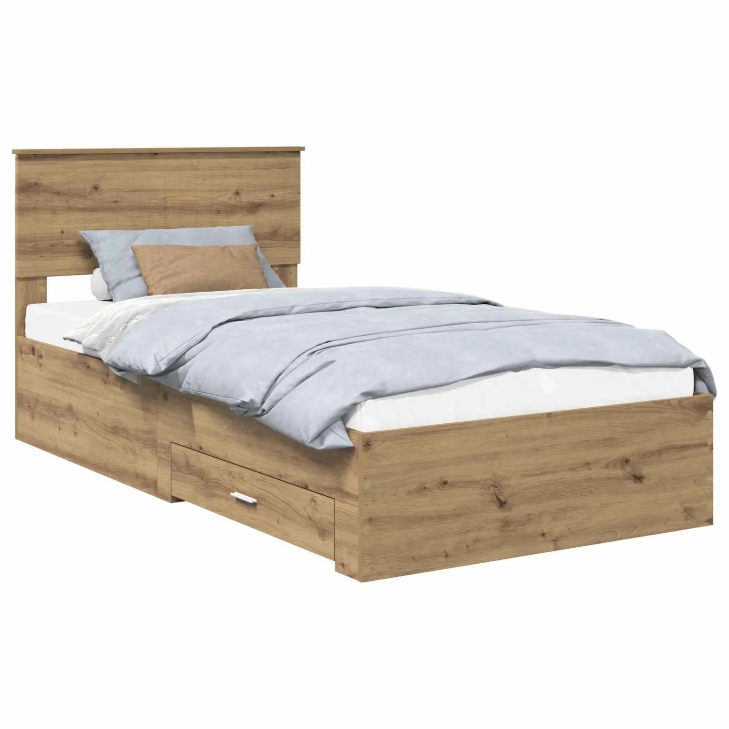 vidaXL Bettrahmen Artisan-Eiche 100 x 200 cm Holzwerkstoff 3410939